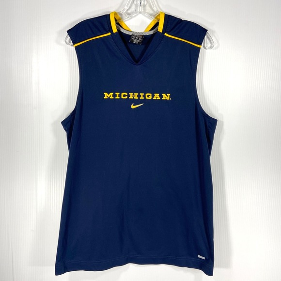 VTG Nike Team Michigan Wolverines Basketball Jersey Sleeveless Shirt Mens Small - Picture 1 of 7